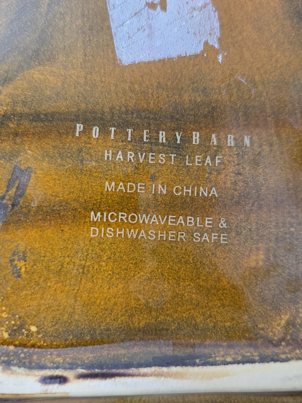 Pottery Barn Harvest Ceramic Leaf Decorative Tray - Olive Green 10